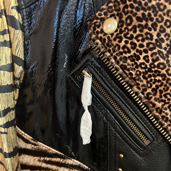 Michael Kors Leather Animal Patchwork Limited Edition Jacket ✨brand new✨ - Picture 15 of 16